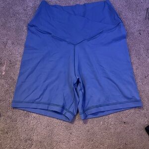 Aerie Blue Bike Shorts with High-Rise Waistband